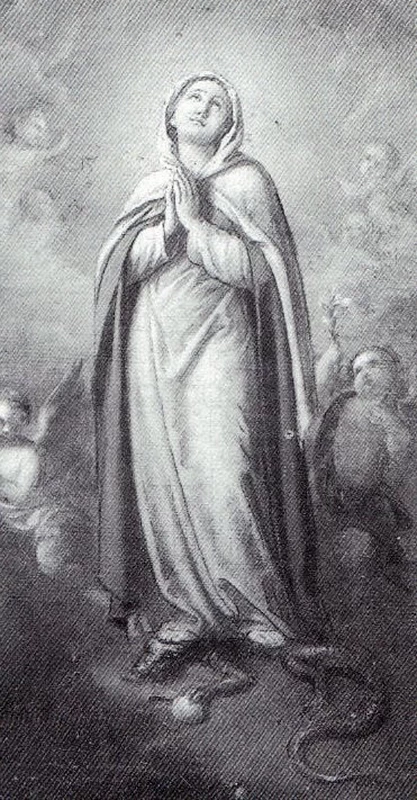 Immacolata - 1891, olio su tela cm. 87x50, coll. privata